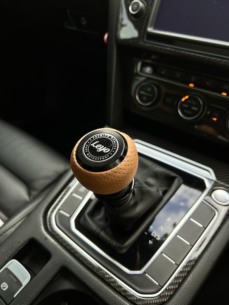 Leyo motorsport DSG shift knob (brown) nappa leather, Car