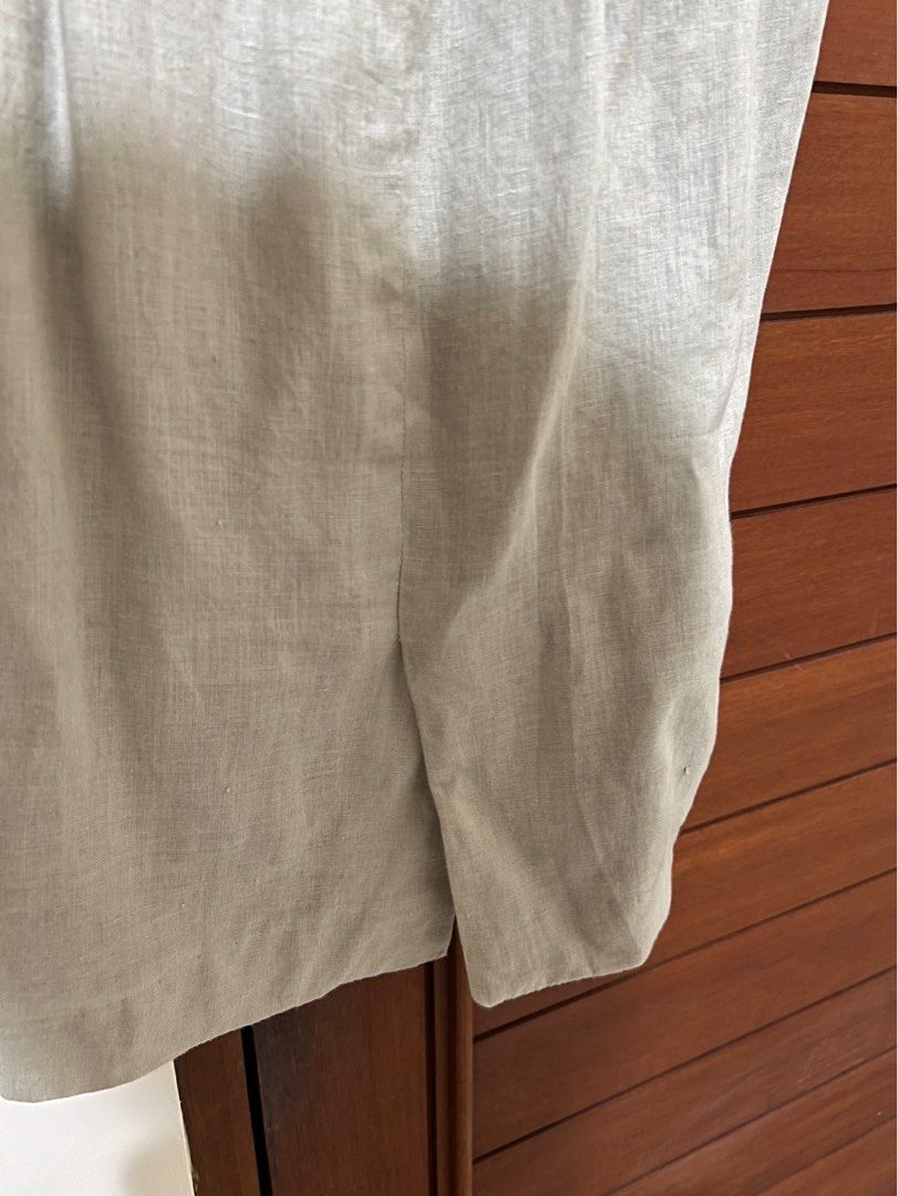 Linen Dress sudah Full Furing, Fesyen Wanita, Pakaian Wanita, Gaun ...