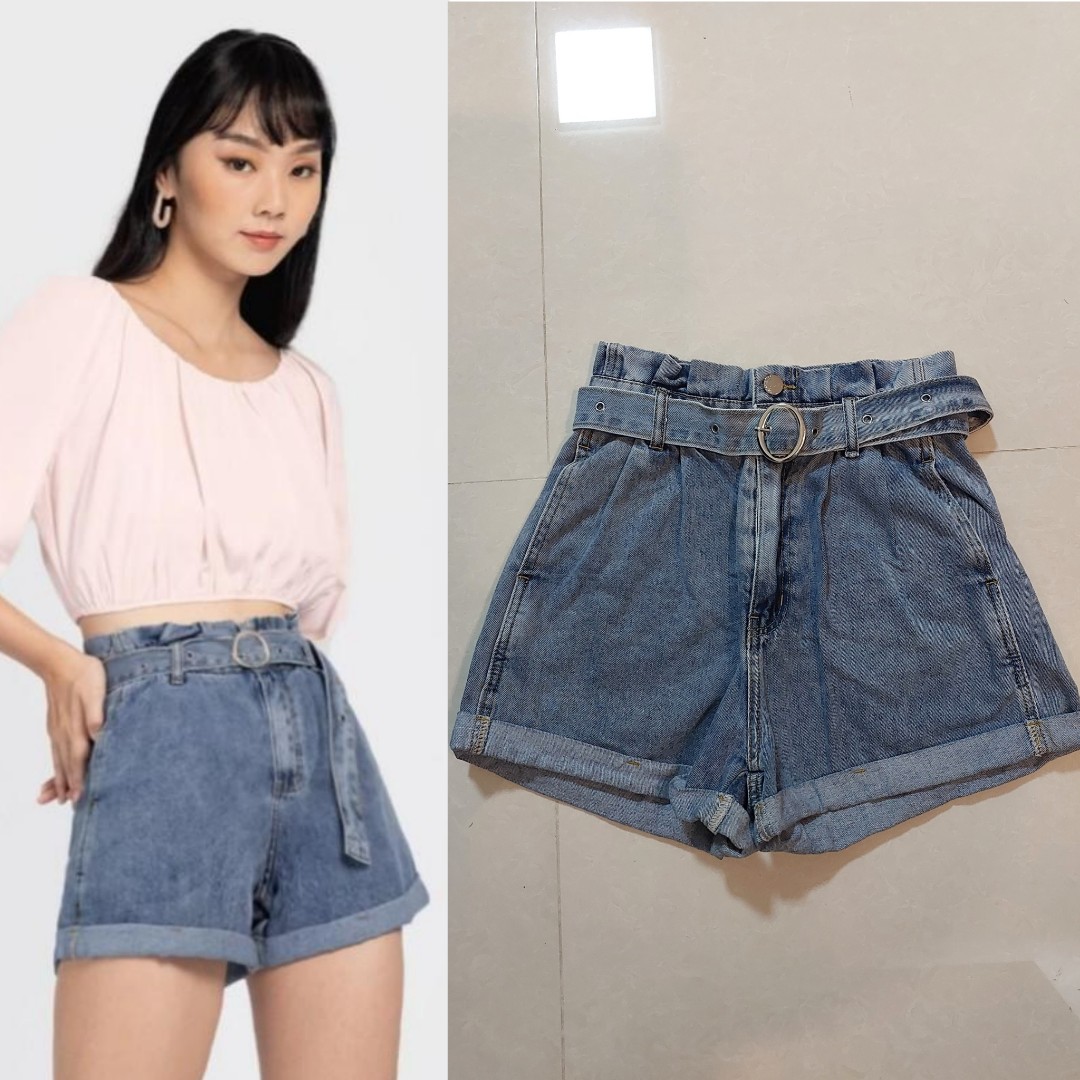 MAISON SEAMLESS TAILORED HIGH WAIST SHORTS (PEARL BEIGE) #MADEBYLOVET,  Women's Fashion, Bottoms, Shorts on Carousell