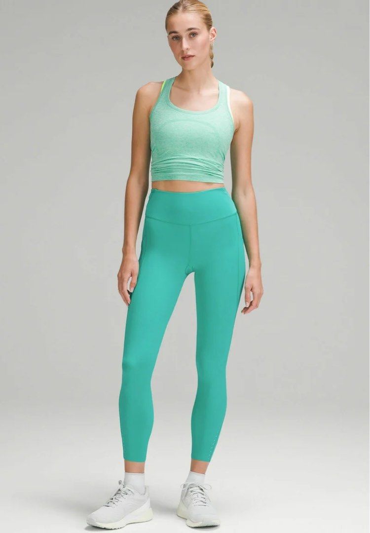 Lululemon Fast and Free HR Crop 23”(Kelly Green) - Size 6, Women's Fashion,  Activewear on Carousell