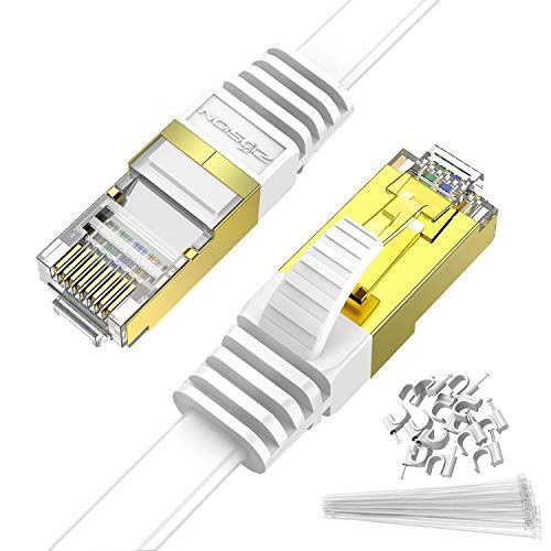 Cat 7 Ethernet Cable 3 ft 6 Pack (Highest Speed Cable) Cat7 Flat Shielded  Ethernet Patch Cables - Internet Cable for Modem, Router, LAN, Computer 