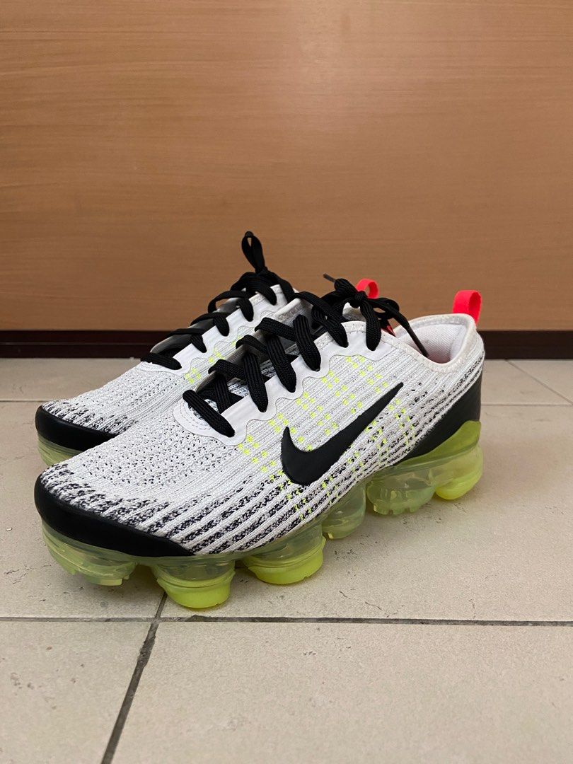 Nike air vapormax flyknit shop 3 white black volt men s shoe