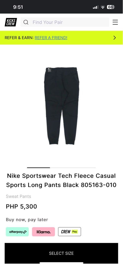 Nike Sportswear Tech Fleece Casual Sports Long Pants Black 805163-010
