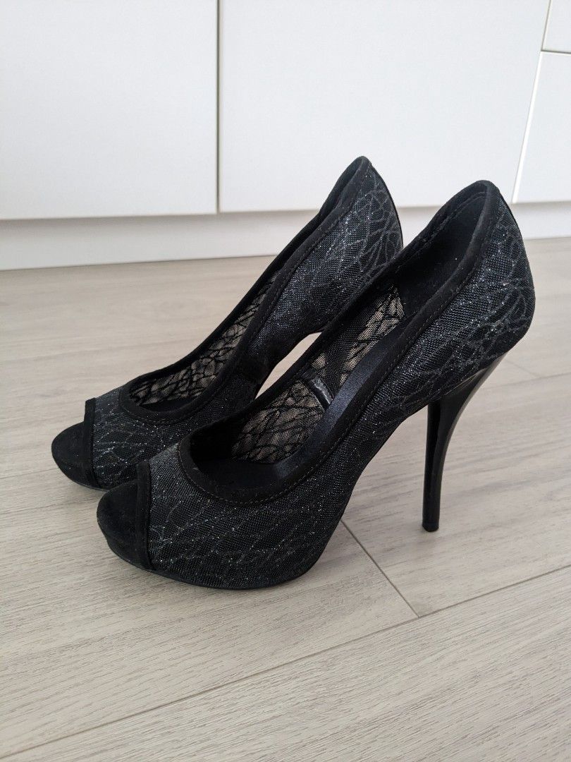 Nine West black lace heels Women s Fashion Footwear Heels on Carousell