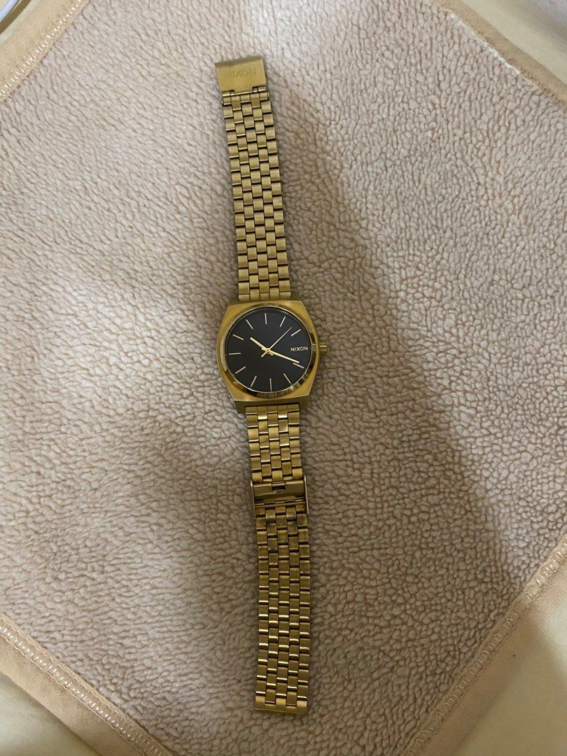 Nixon time teller on sale gold black sunray