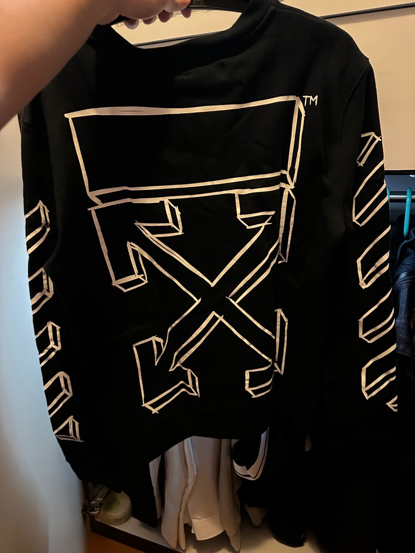 Off White 3D Marker Line Sweatshirt Sweater Crewneck Black Size M Carousell