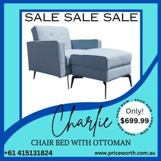 OFFER SALE!! CHAIR BED with OTTOMAN - OWN IT NOW!!