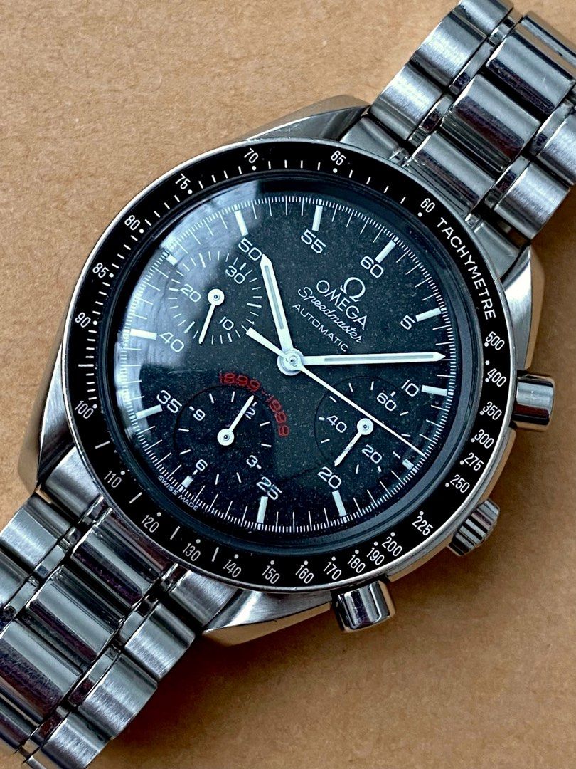 Omega Speedmaster A.C Milan Limited (Category: Men's Watches) located in Pasig City. Submitted by watchtradeph (Listing ID 1265842135, Image 1). Description: Limited Edition 1999 Omega Speedmaster Reduced A.C Milan [ST: 175.0039] -Limited Edition (no. 1910 of 1999 pieces) Commemorative watch for the 100th year of AC- Milan football club -Daytona style “1899-1999” red marker Automatic cal 1143 | 39mm | 7-inch wrist fit | Hesalite crystal | service