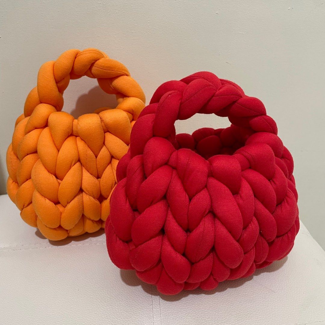 Orange and Red Handmade Crochet Chunky Bag (Category: Purses & Pouches) located in Navotas City. Submitted by zariiiiii (Listing ID 1270042304, Image 2). Description: 100% Handmade (manage your expectations as it is not machine-made) On-hand (red) (orange -sold) Can request other colors (depends on availability) Red - 349 Orange - 349 600 if you're going to get both Mod: Sdd, sco, flash, lbc Mop: Gcash .