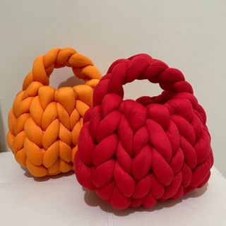 Orange and Red Handmade Crochet Chunky Bag