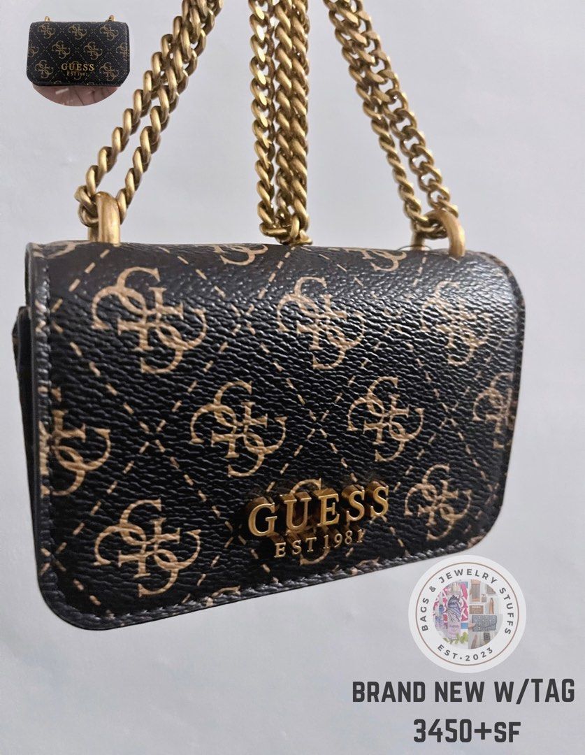 ORIGINAL GUESS WALLET ON CHAIN, Women's Fashion, Bags & Wallets