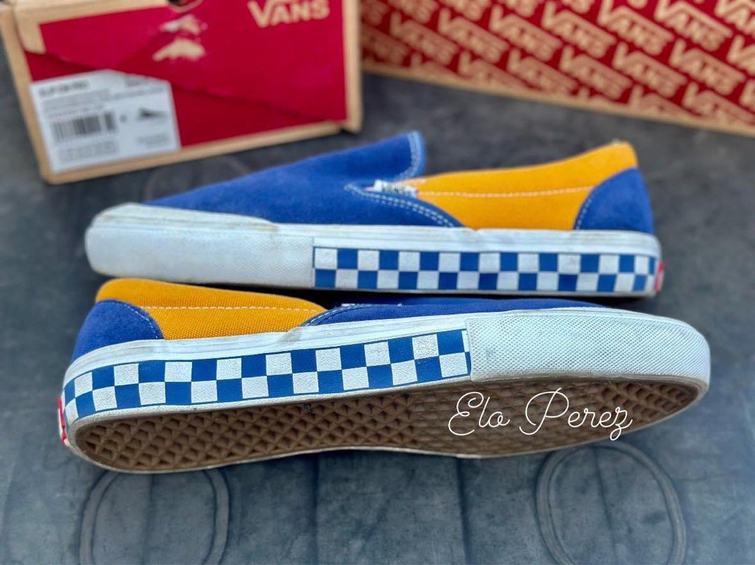 Vans slip discount on checkerboard sunflower