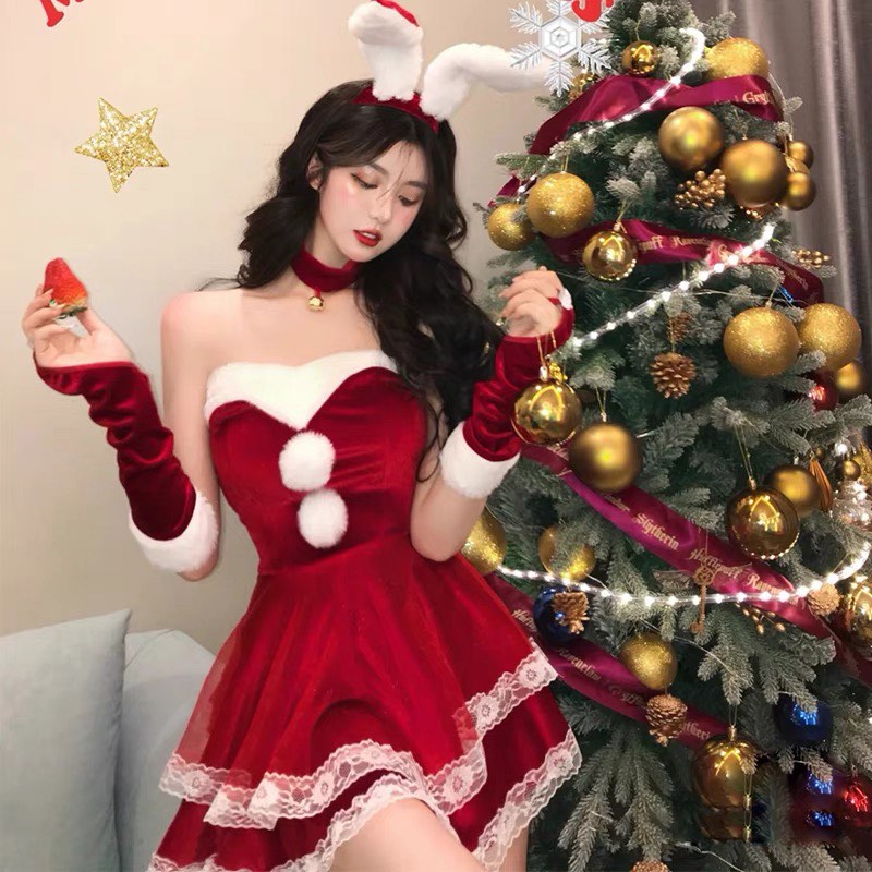 Party Dress Christmas costume Red lolita cosplay outfit Women s