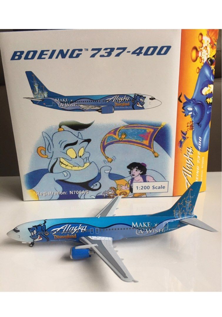 アラスカ航空 アラジン特別塗装機737-400 Make A Wish ジーニー Alaska Airlines - Throwback Thursday: It took 68 Disney