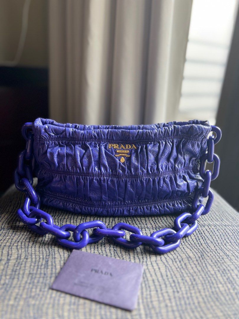 Prada gaufre (Category: Luxury Bags & Wallets) located in Paranaque City. Submitted by anythingmnl (Listing ID 1269938076, Image 1). Description: Lightly used. Guaranteed authentic or money back. Comes with cards and generic dustbag. Bought in Prada umeda hankyu japan RFS: decluttering.