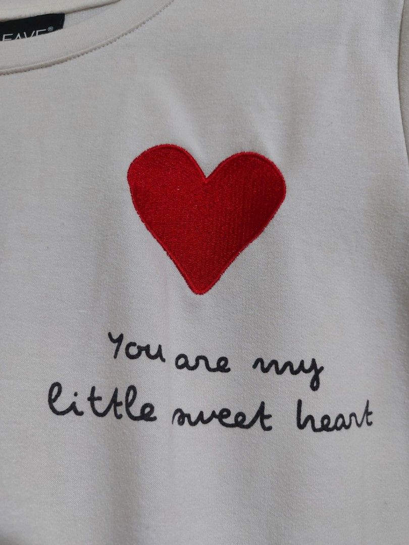 White heart deals sweater