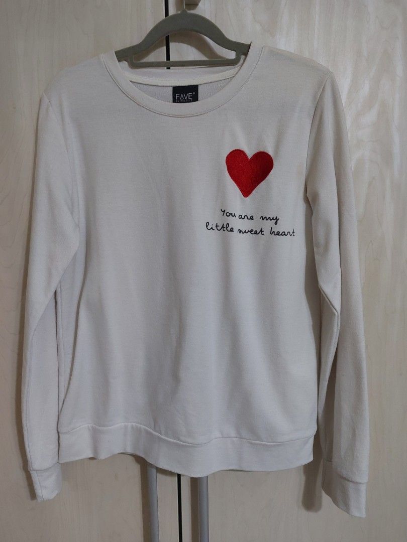 White on sale heart sweater