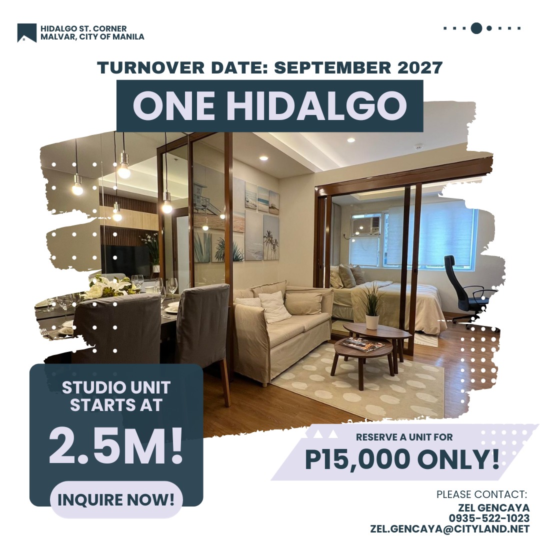 PRESELLING CONDO IN MANILA ONE HIDALGO NEAR ROBINSONS MANILA