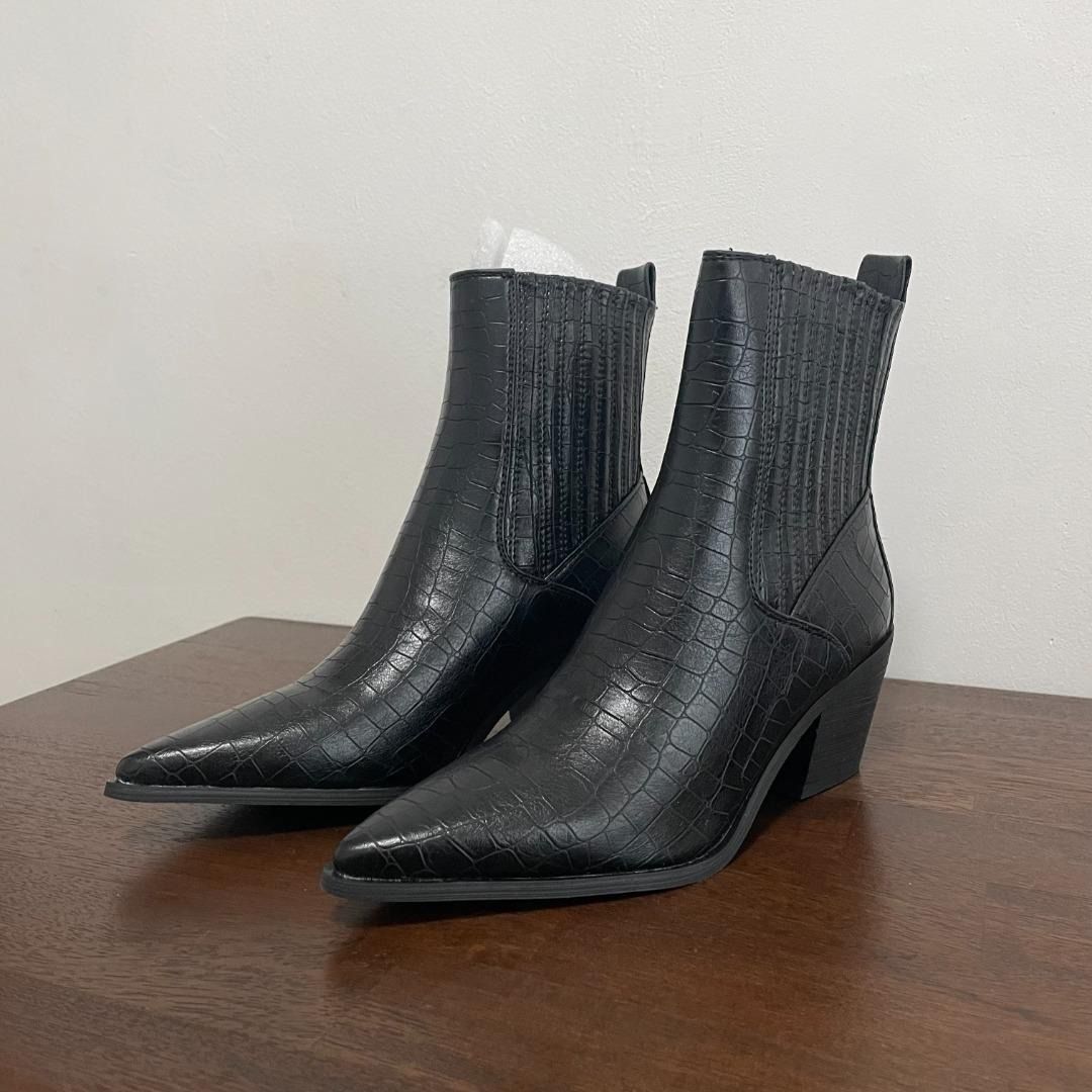 Raid rocco black croc western best sale boots
