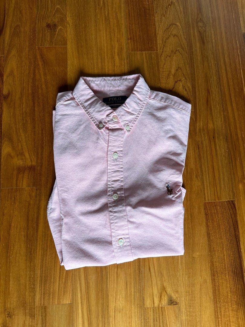Ralph lauren slim new arrivals fit oxford shirt pink