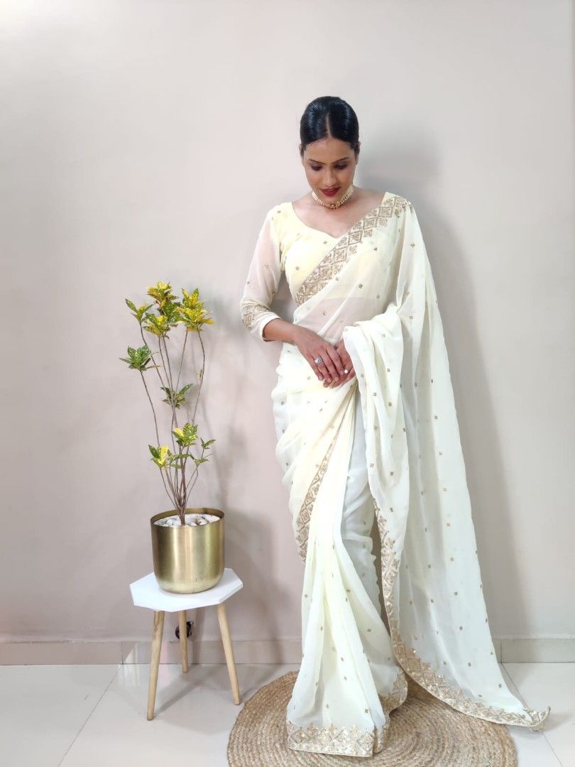Golden ready discount to wear saree