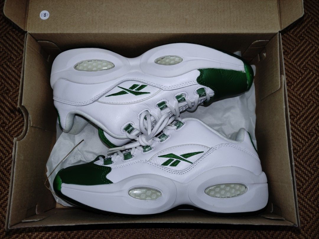 Reebok Question Low Green Toe Size US 8.5 UK 7.5 EU 41.0 CM 26.5