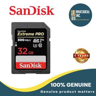 SanDisk 32GB Extreme PRO SDHC UHS-II Memory Card - C10, U3, V90, 8K, 4K, Full HD Video, SD Card -SDSDXDK-032G-GN4IN