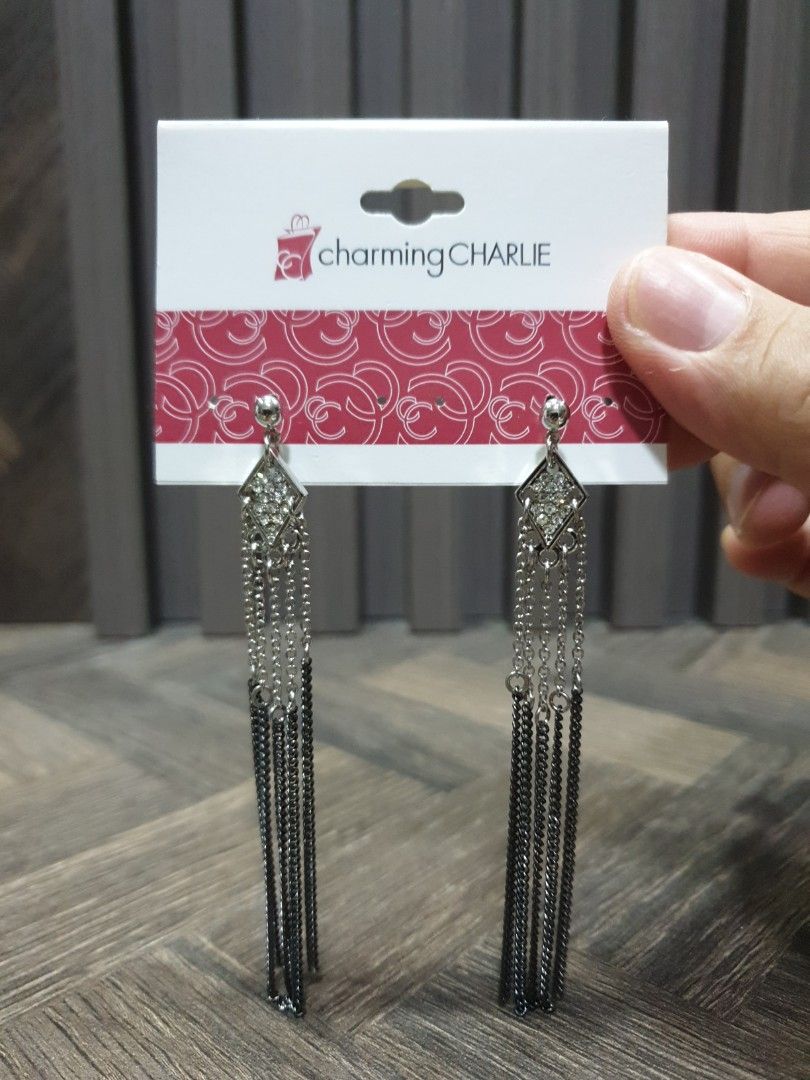 Silver long tassels earrings Women s Fashion Jewelry Organisers Earrings on Carousell