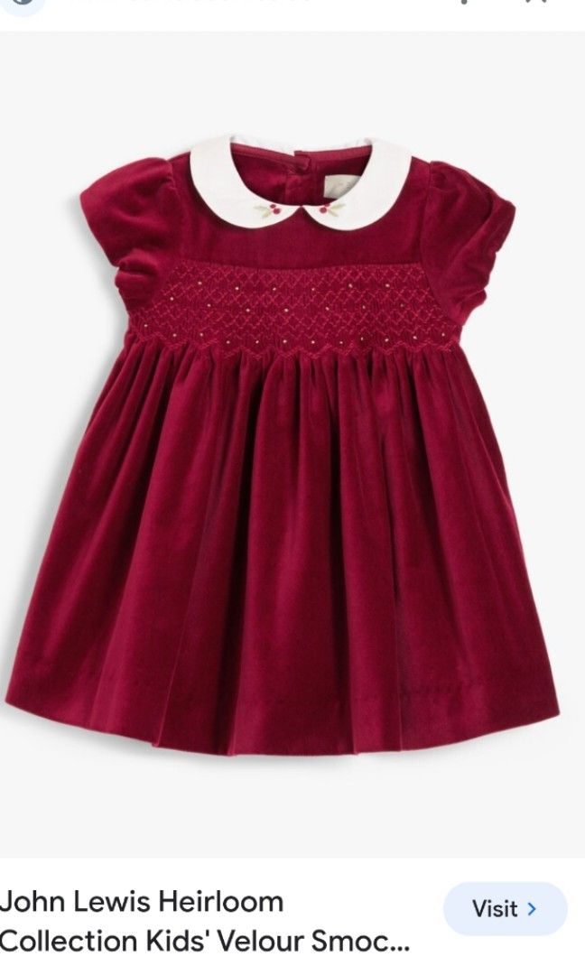 Red velour baby dress sale