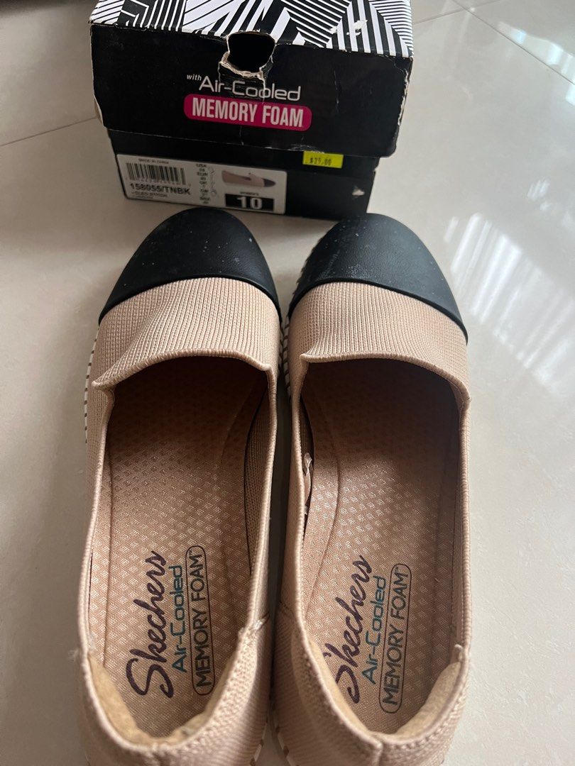 Skechers air cooled sales memory foam flats cleo