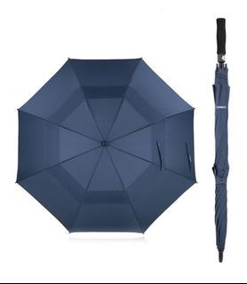 TOMSHOO 61-inch Golf Umbrella, Automatic Open Stick Umbrella, Extra Large, Open Golf Umbrella Navy Blue