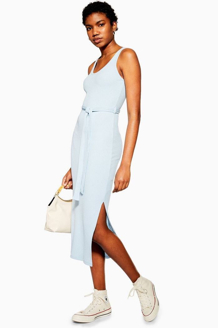 Topshop ribbed midi dress cheap