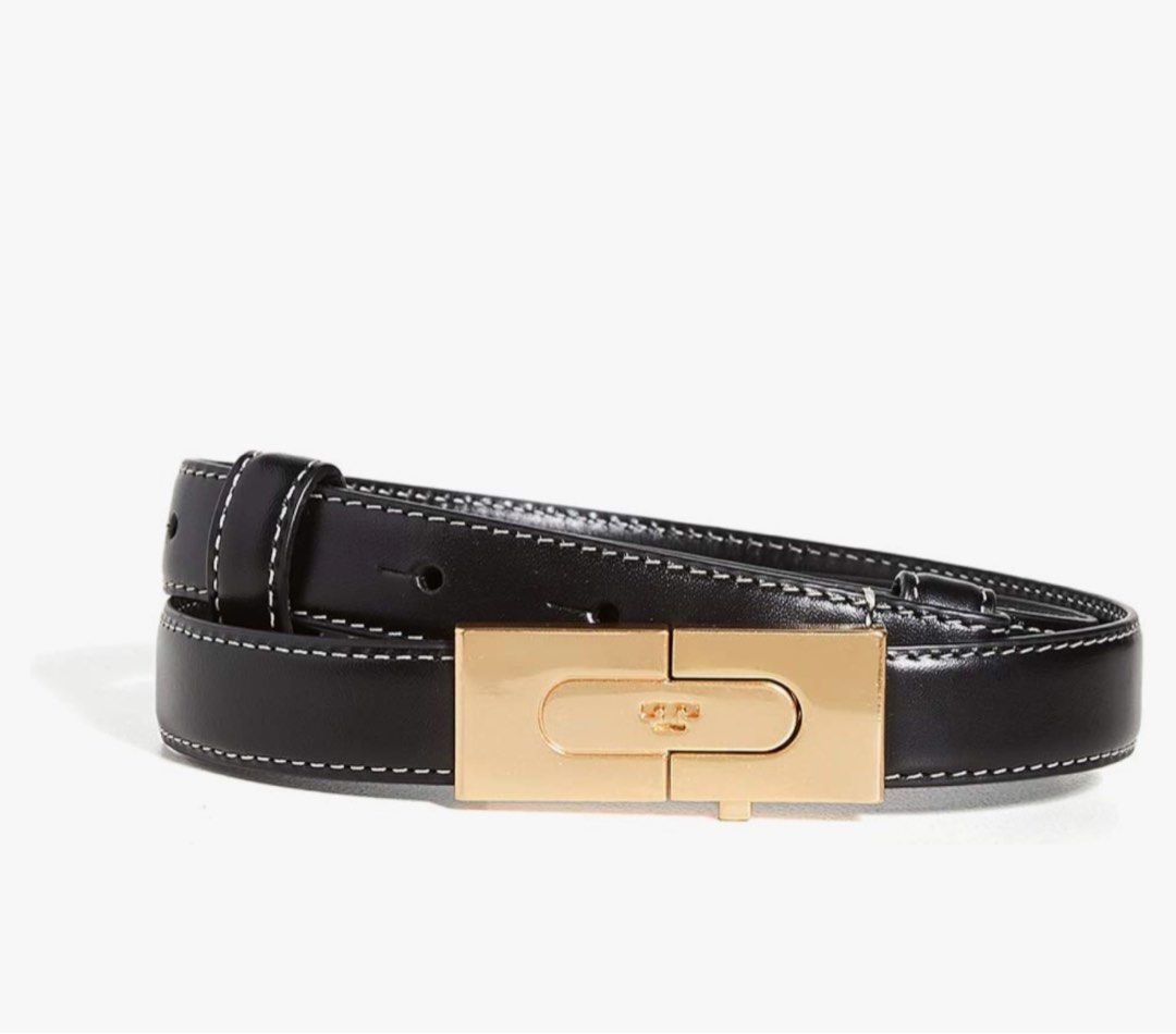 Tory Burch Lee Radziwill Leather Lock Belt