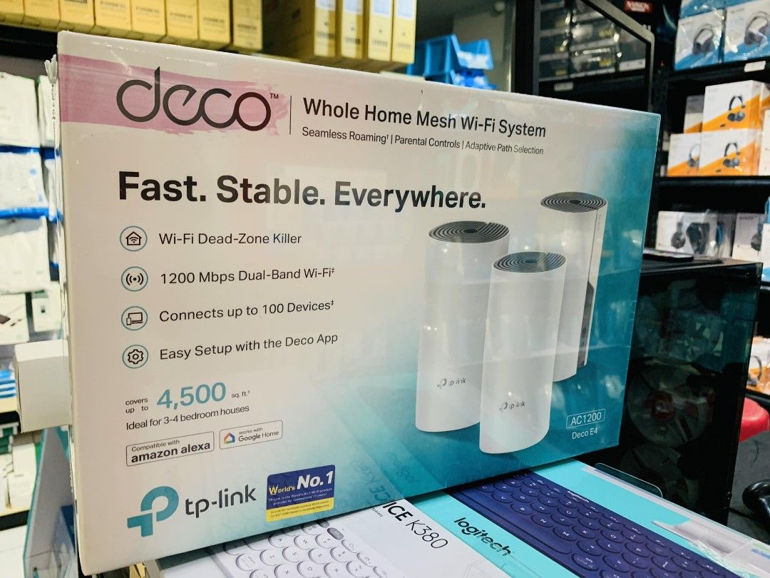 TP-Link Deco E4 AC1200 Whole Home Mesh WiFi System 3PACK (Category: Networking) located in Makati City. Submitted by techubstoreandaccessories (Listing ID 1269937516, Image 3). Description: TP-Link Deco E4 AC1200 Whole Home Mesh WiFi System 3PACK Ready for Pick-Up / Same Day Delivery Via Lalamove‼️ DETAILS: ✅ Actual Picture Posted. ✅BRAND NEW, SEALED, & ORIGINAL. ✅7 Days Replacement for Factory Defects and 1year Limited Warranty. (Terms and condi