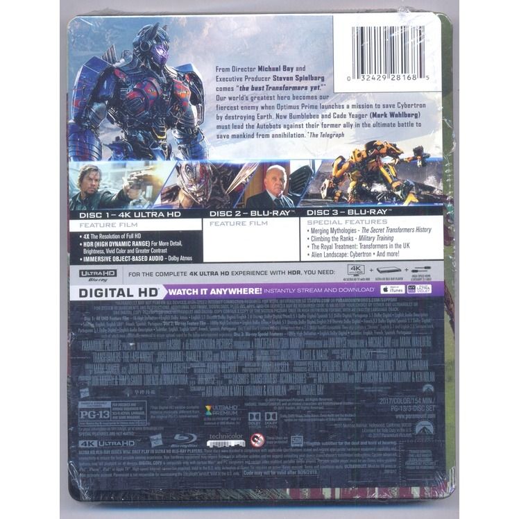 Transformers The Last Knight 4K Steelbook Blu Ray Hobbies