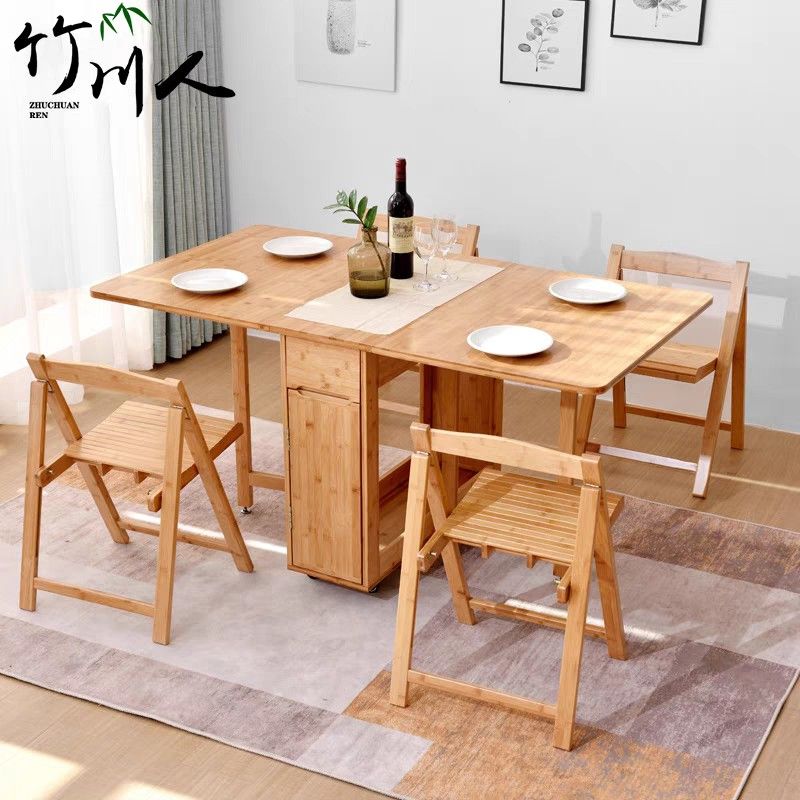 Compact folding outlet dining set