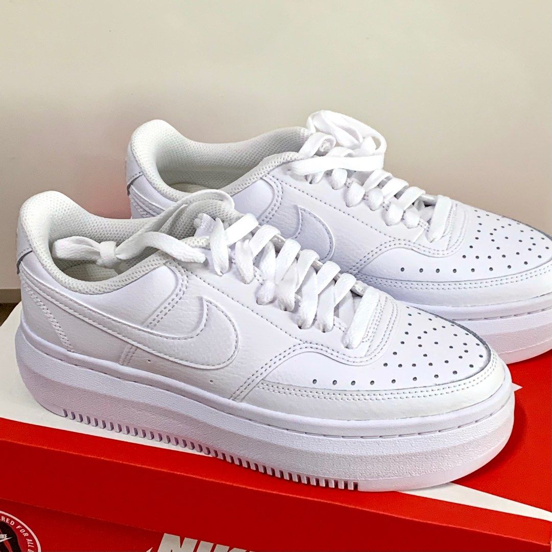 UK5 Nike Court vision alta ltr platform white sneakers