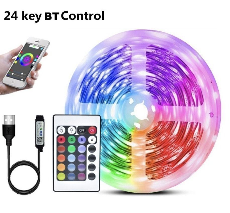 DC12V/24V RGB Bluetooth Music Smartphone APP 3 Key LED Light Controller, 20  Key IR Remote Control