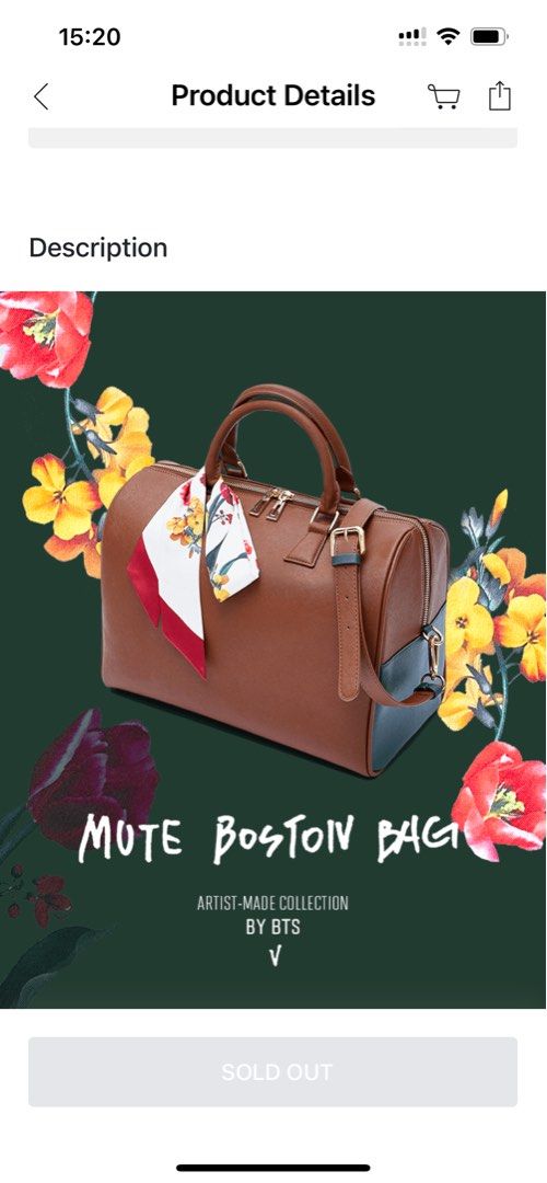 BTS [V] MUTE BOSTON BAG 黄色 テテ 初回購入分