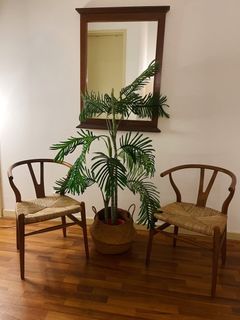 Vintage Designer Rattan Chair Pair Carl Hansen & Son