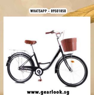 Vintage Lady bicycle 26" handbrakes mountain bike road bike   mesh  16 20 24 26 27.5 29 inch " 700c  hybrid bike lock bicycle thermal bag rack  food delivery  lightweight  fixie WA 88918377