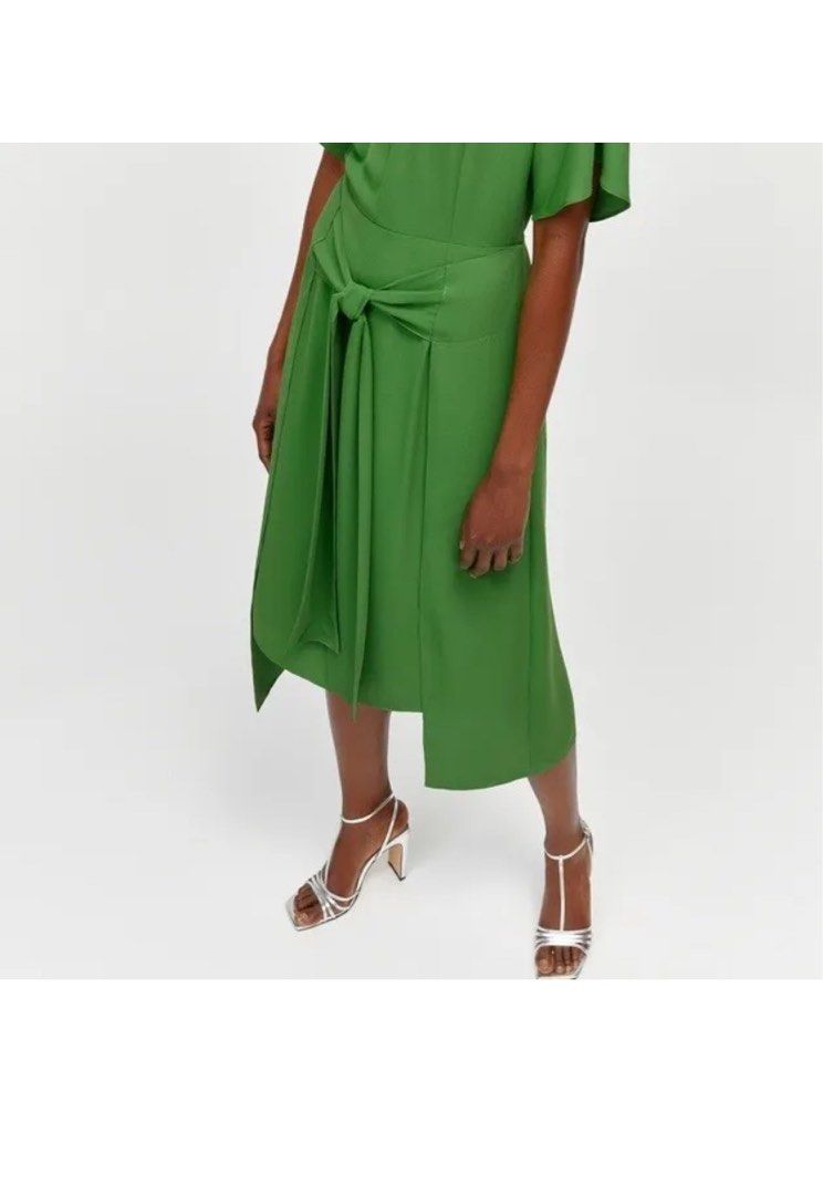 Warehouse Green Knot Midi Dress, Women's Fashion, Dresses & Sets, Dresses  on Carousell