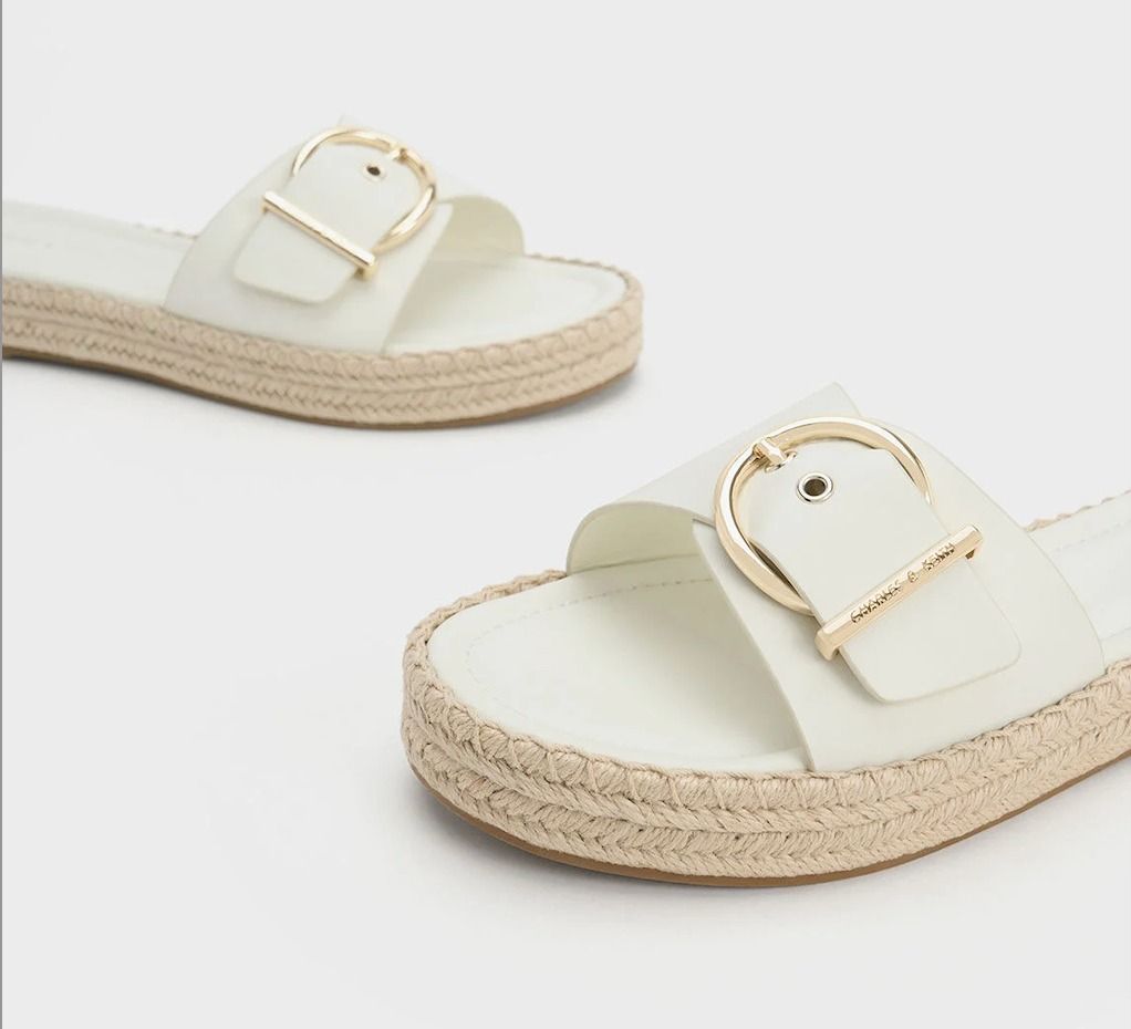 White espadrille flat store sandals