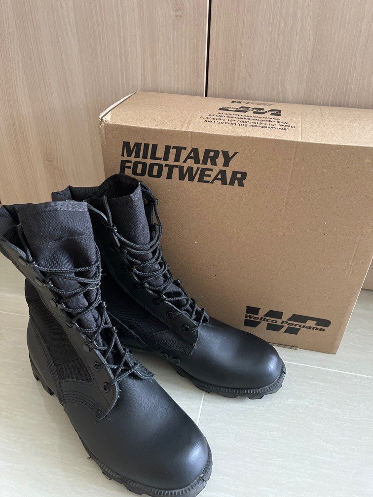WP Black Combat Boots size US 5