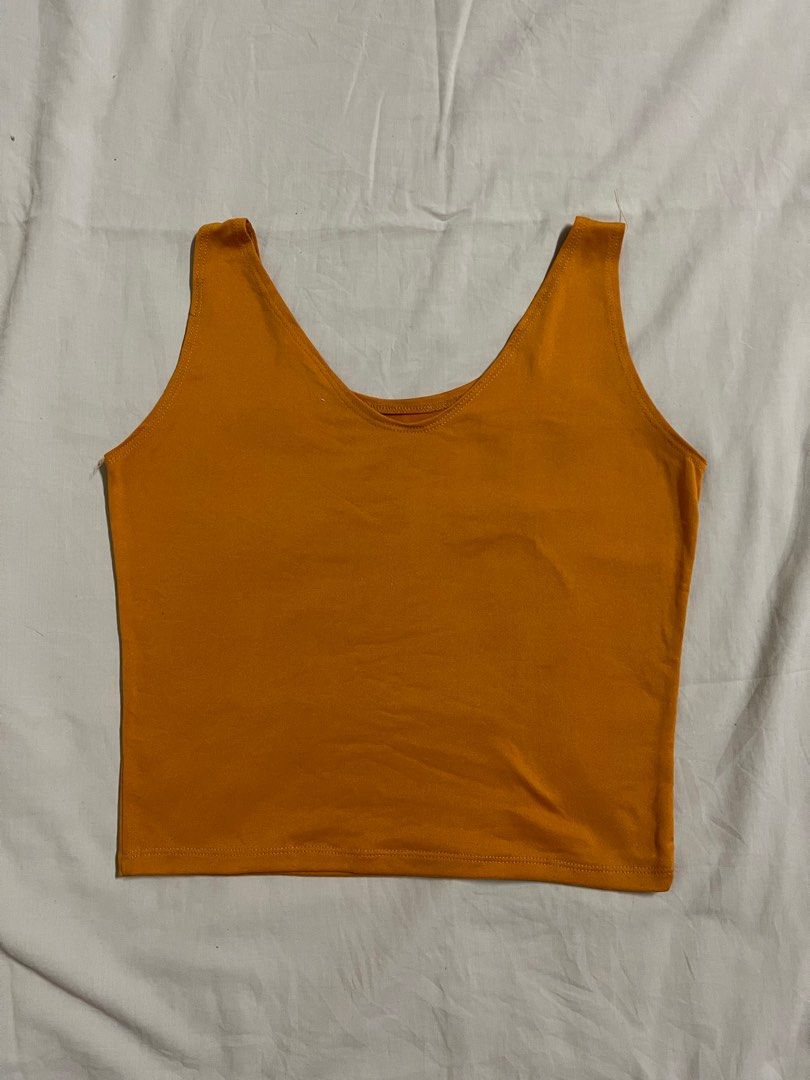 Yellow V Neck Semi Croptop Sleeveless (Category: Sleeveless) located in Quezon City. Submitted by cerissacollection (Listing ID 1269958580, Image 1). Description: Fits S-M Preloved Spandex material RFS: decluttering Buy 2 or more, get discount 💸.