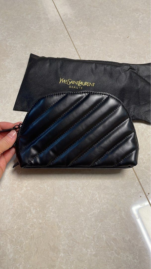YSL Large Prestige Pouch Black, Women's Fashion, Bags & Wallets