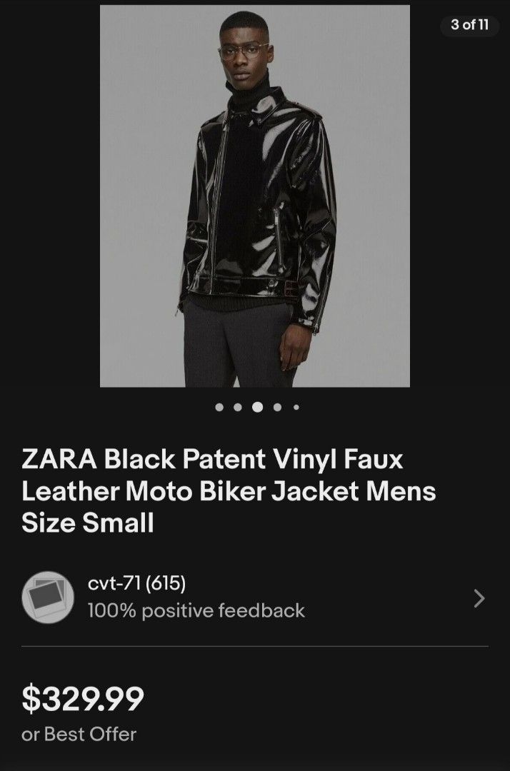 Zara vinyl shop jacket