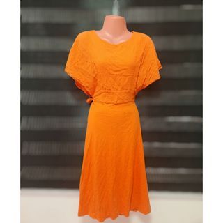 Zara orange open-back dress