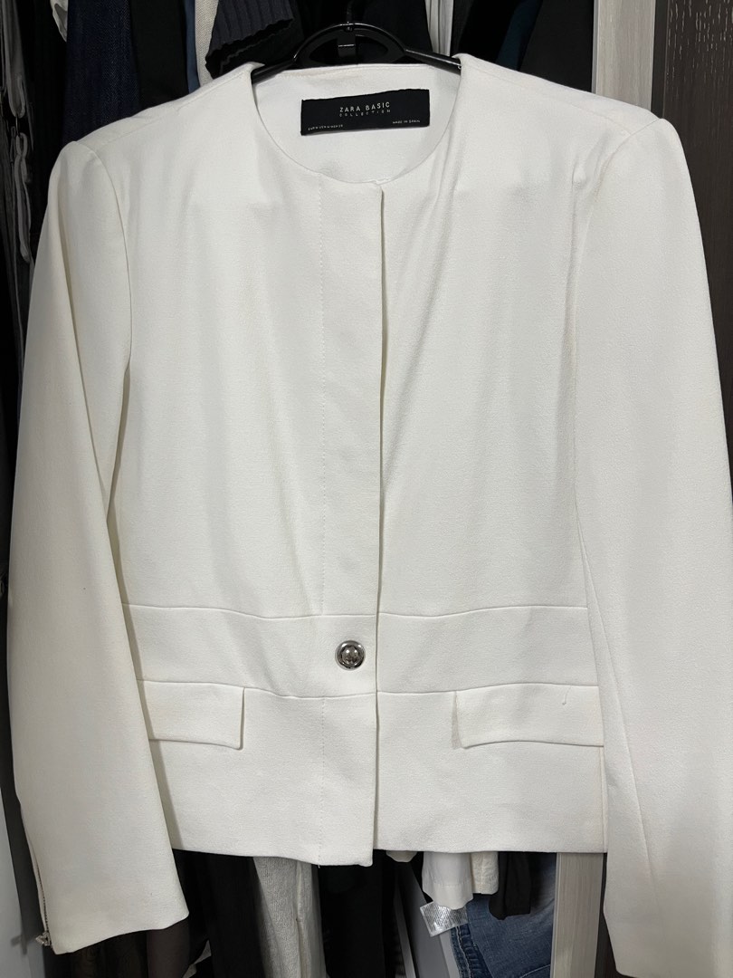 zara off white blazer