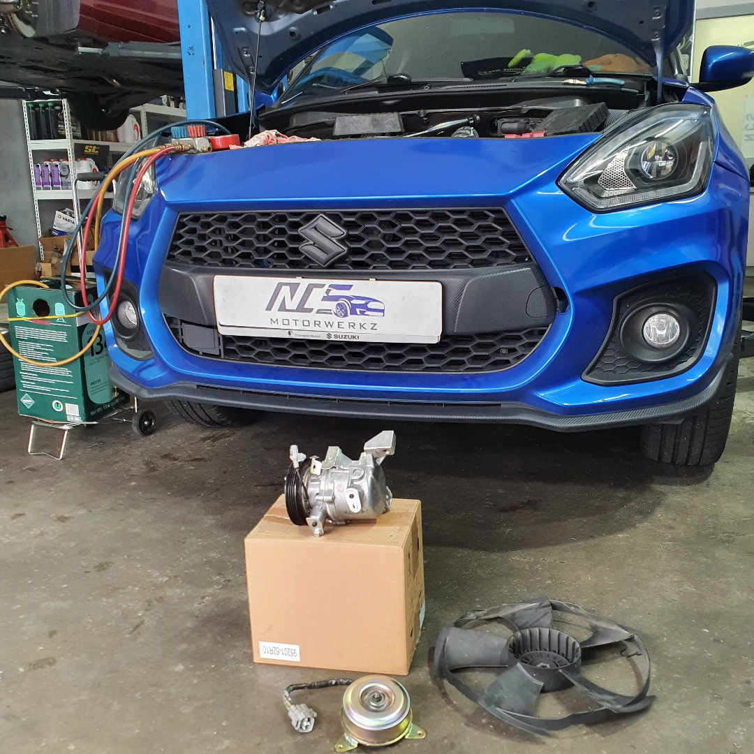 Suzuki Swift Aircon compressor / Fan Motor replacement, Car Accessories, Car